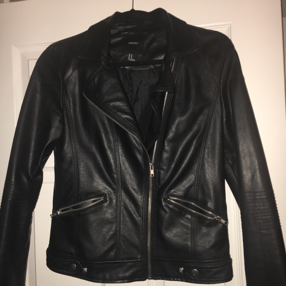 Forever 21 Ribbed Leather Jacket - Picture 7 of 7